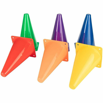 Champion Sports High Visibility Plastic Cone Set - Fluorescent Orange - Plastic