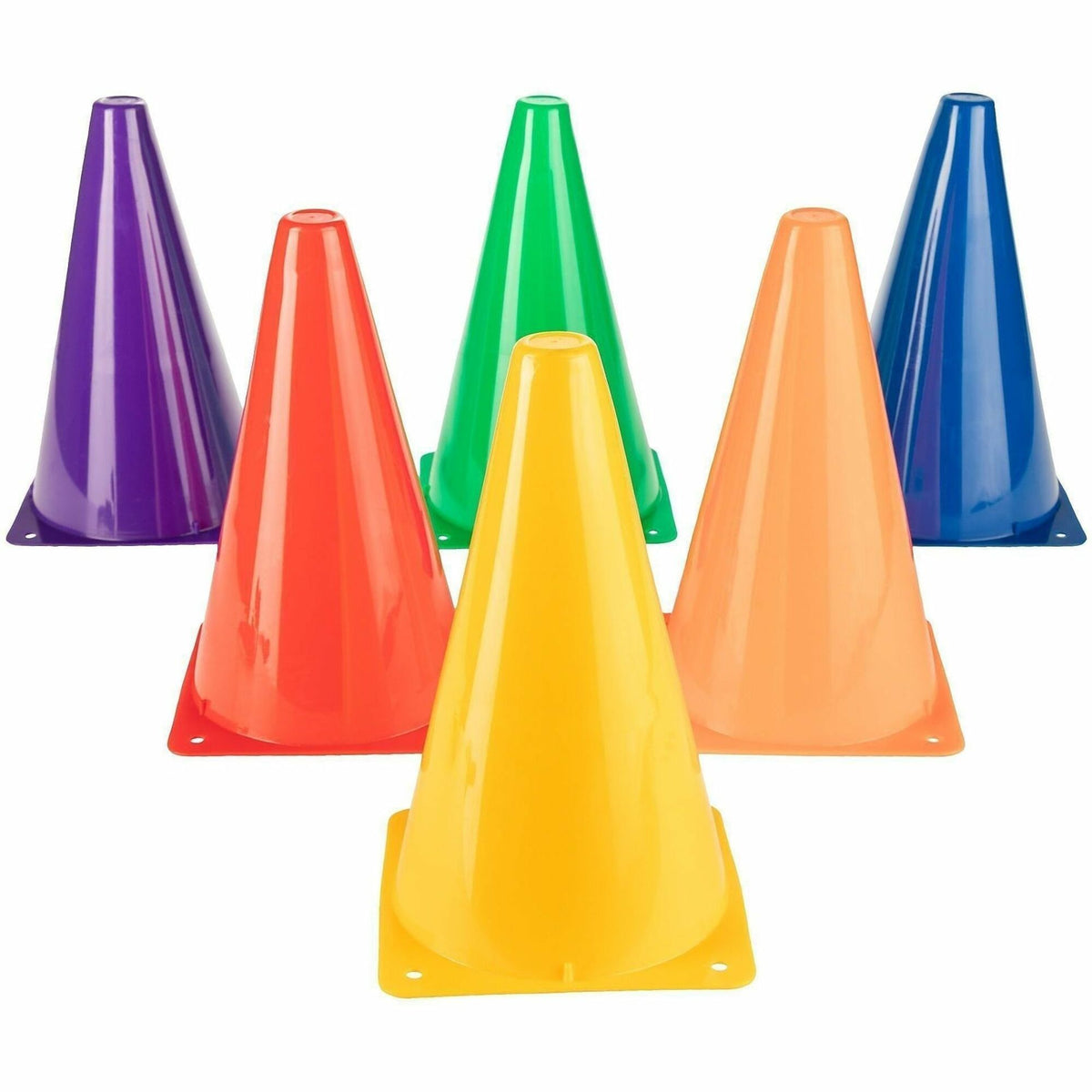 Champion Sports High Visibility Plastic Cone Set - Fluorescent Orange - Plastic