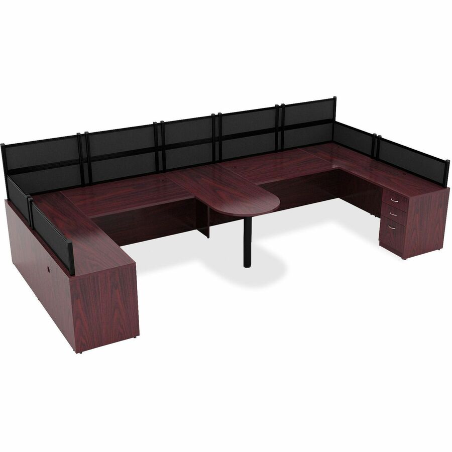 Lorell Essentials Series Bridge - 29.5" Height x 41.6" Width x 23.6" Depth x 1" Thickness - Finish: Laminate, Mahogany -