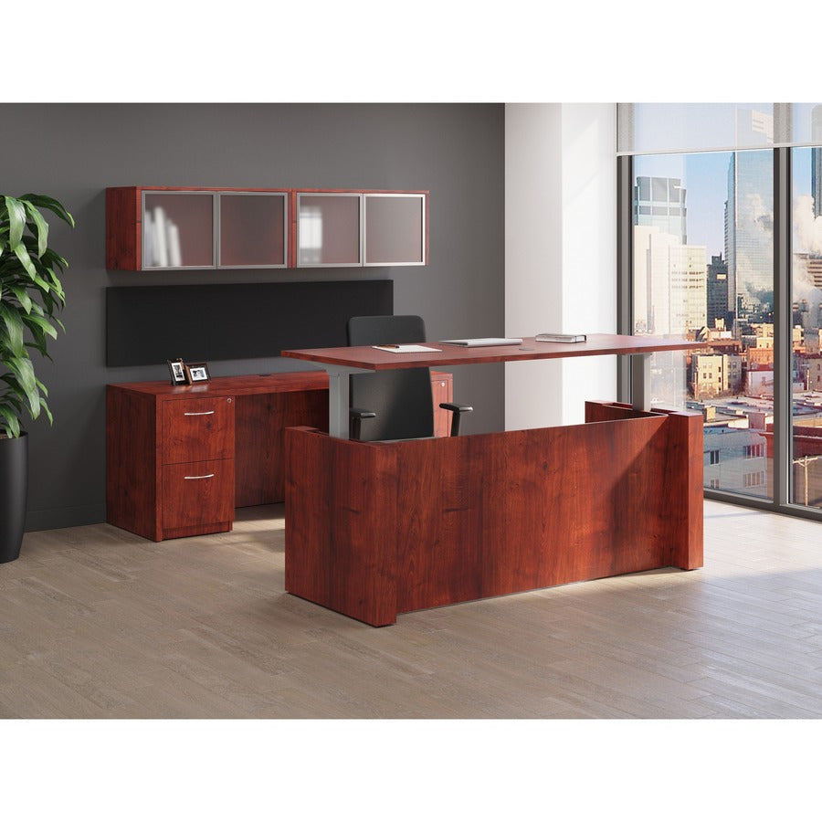 Lorell Essentials Series Bridge - 29.5" Height x 41.4" Width x 23.6" Depth - Finish: Cherry, Laminate - 1 Each