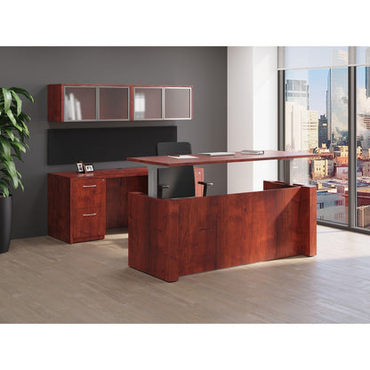 Lorell Essentials Series Bridge - 29.5" Height x 41.4" Width x 23.6" Depth - Finish: Cherry, Laminate - 1 Each