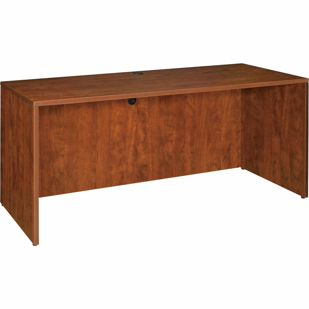 Lorell Essentials Series Credenza Shell - 29.5" Height x 70.9" Width x 23.6" Depth - Finish: Cherry, Laminate - Grommet 