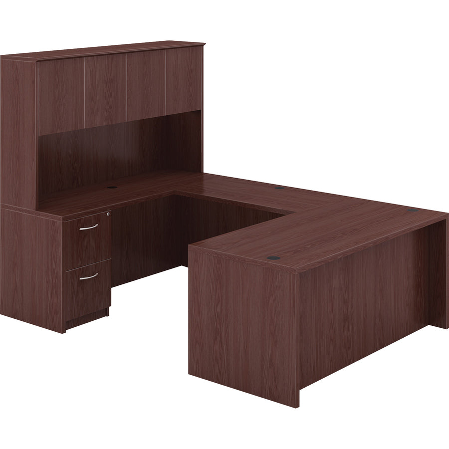 Lorell Essentials Series Stack-on Hutch with Doors - 36" Height x 47.3" Width x 14.8" Depth - 3 Door(s) - Finish: Lamina