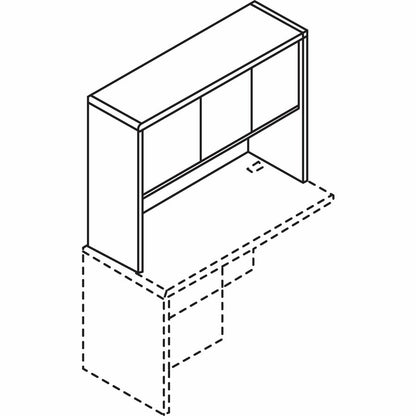 Lorell Essentials Series Stack-on Hutch with Doors - 36" Height x 47.3" Width x 14.8" Depth - 3 Door(s) - Finish: Lamina