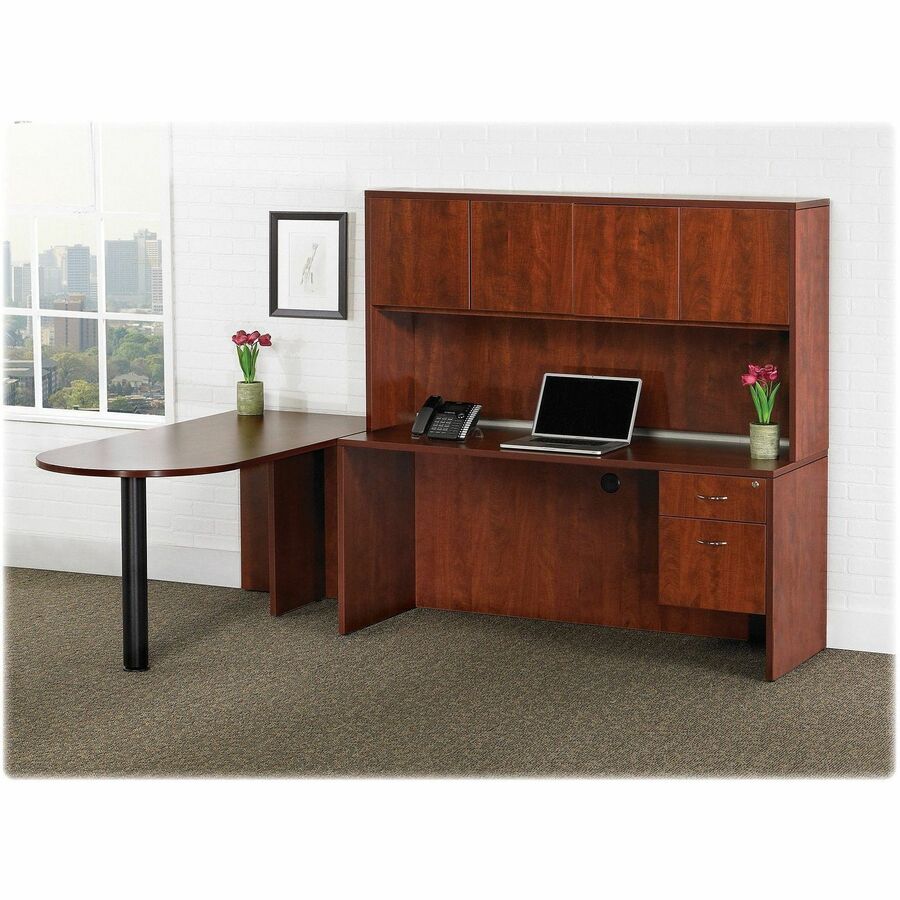 Lorell Essentials Series Stack-on Hutch with Doors - 36" Height x 66.1" Width x 14.8" Depth - 4 Door(s) - Finish: Lamina