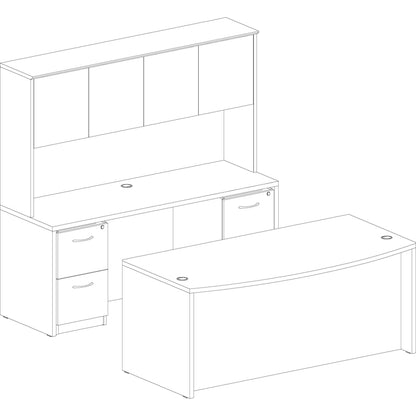 Lorell Essentials Series Stack-on Hutch with Doors - 36" Height x 70.9" Width x 14.8" Depth - 4 Door(s) - Finish: Lamina