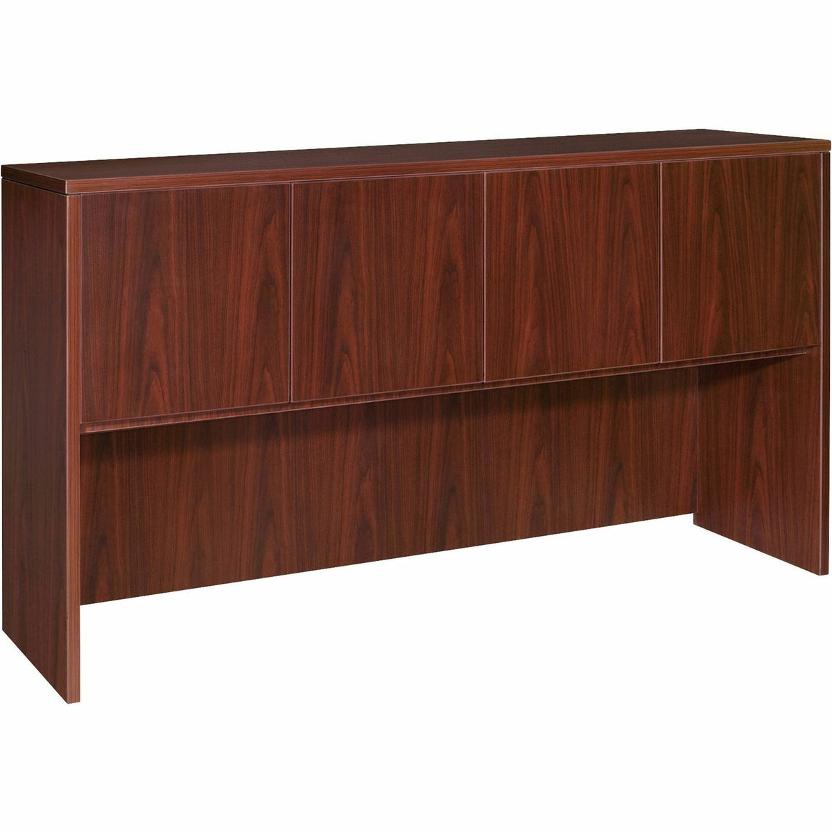 Lorell Essentials Series Stack-on Hutch with Doors - 36" Height x 70.9" Width x 14.8" Depth - 4 Door(s) - Finish: Lamina
