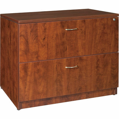 Lorell Essentials Series Lateral File - 29.5" Height x 35.5" Width x 22" Depth - Finish: Cherry, Laminate - Leveling Gli