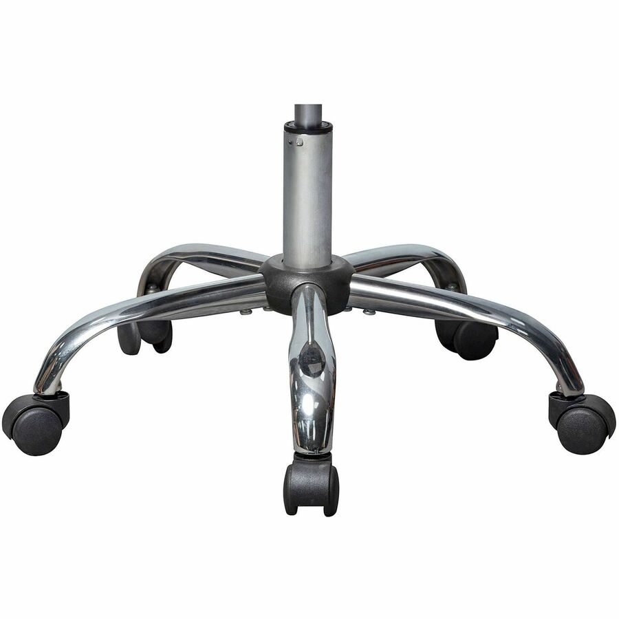 Lorell Backless Pneumatic-Lift Stool - Vinyl Seat Material - 5-star Base - Black - 1 Each