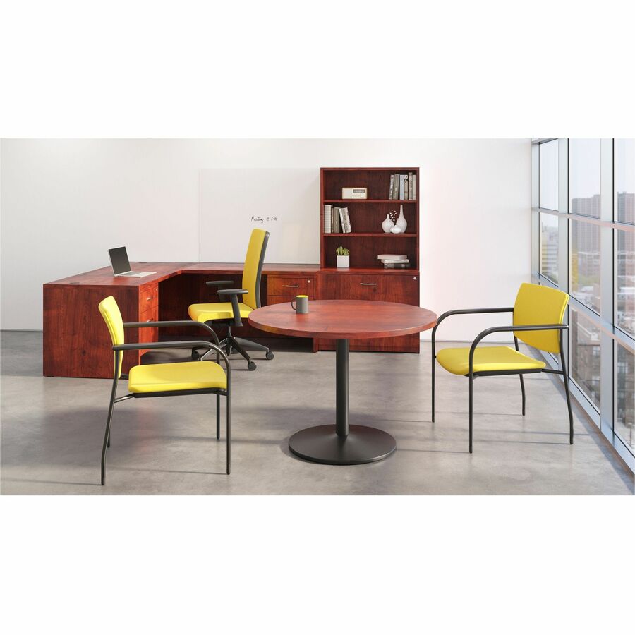 Lorell Essentials Conference Tabletop - Cherry Round Top - Contemporary Style - 1 Each