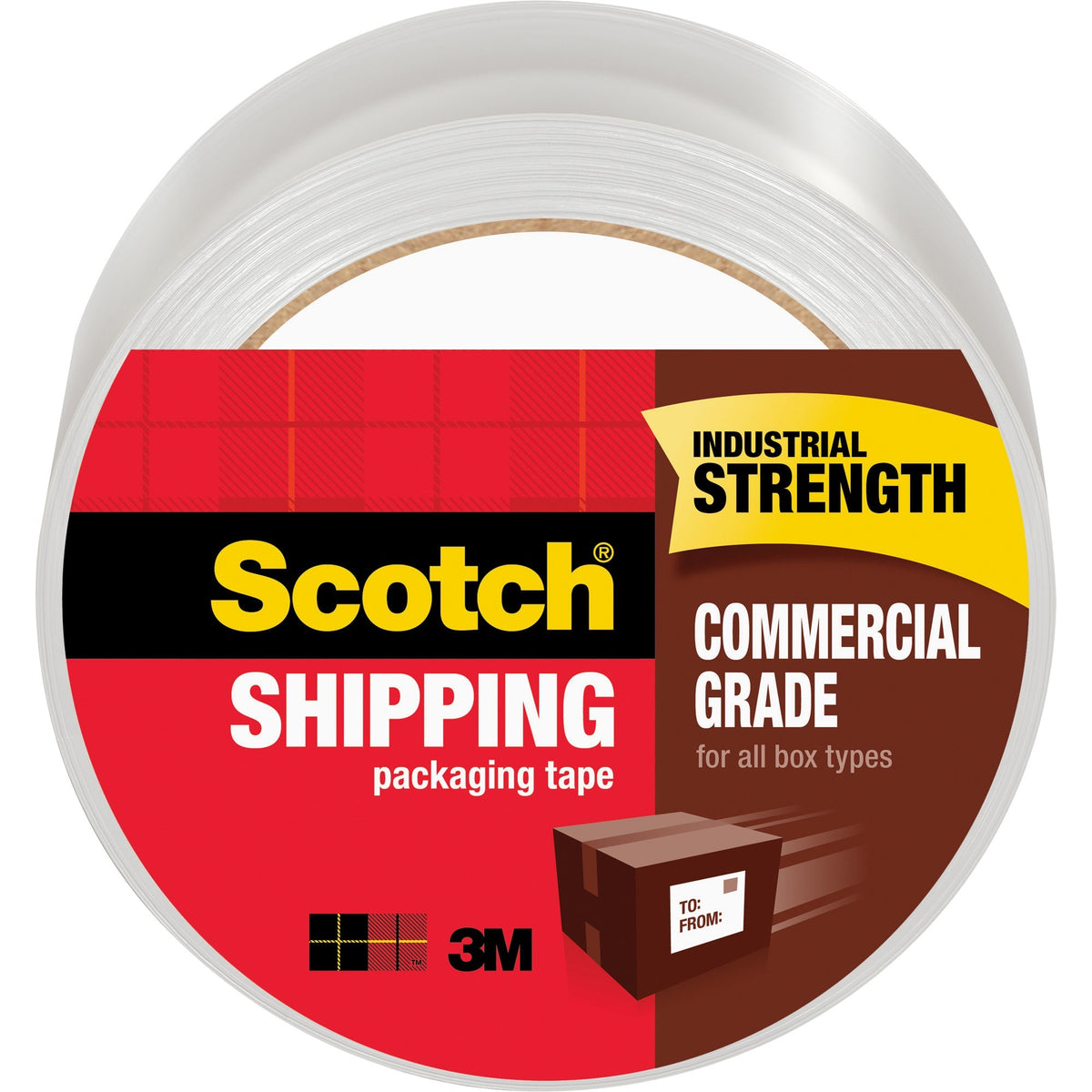 Scotch Commercial-Grade Shipping/Packaging Tape - 54.60 yd Length x 1.88" Width x 3.1 mil Thickness - 3" Core - Clear - 