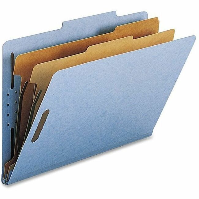 Nature Saver Legal Recycled Classification Folder - 8 1/2" x 14" - 2" for Folder - 2 Divider - 25 pt. - Blue - 100% Recy