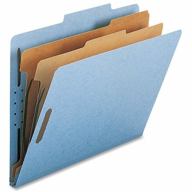 Nature Saver Letter Recycled Classification Folder - 8 1/2" x 11" - 2" for Folder - 2 Divider - 25 pt. - Blue - 100% Rec