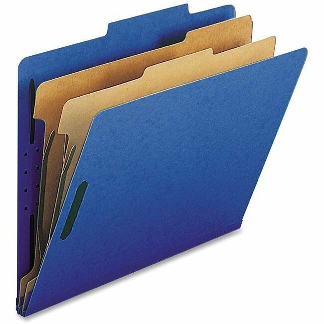 Nature Saver Letter Recycled Classification Folder - 8 1/2" x 11" - 2" for Folder - 2 Divider - 25 pt. - Dark Blue - 100