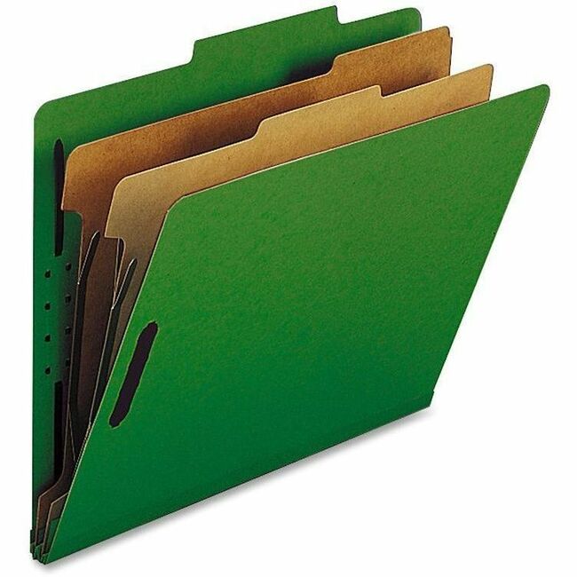 Nature Saver Letter Recycled Classification Folder - 8 1/2" x 11" - 2" for Folder - 2 Divider - 25 pt. - Green - 100% Re