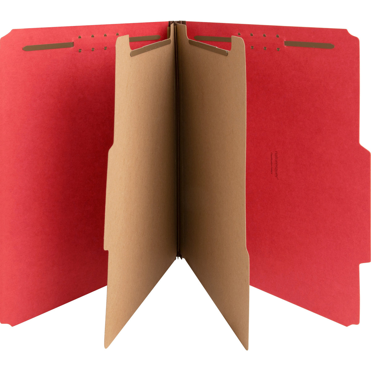 Nature Saver Letter Recycled Classification Folder - 8 1/2" x 11" - 2" for Folder - 2 Divider - 25 pt. - Red - 100% Recy