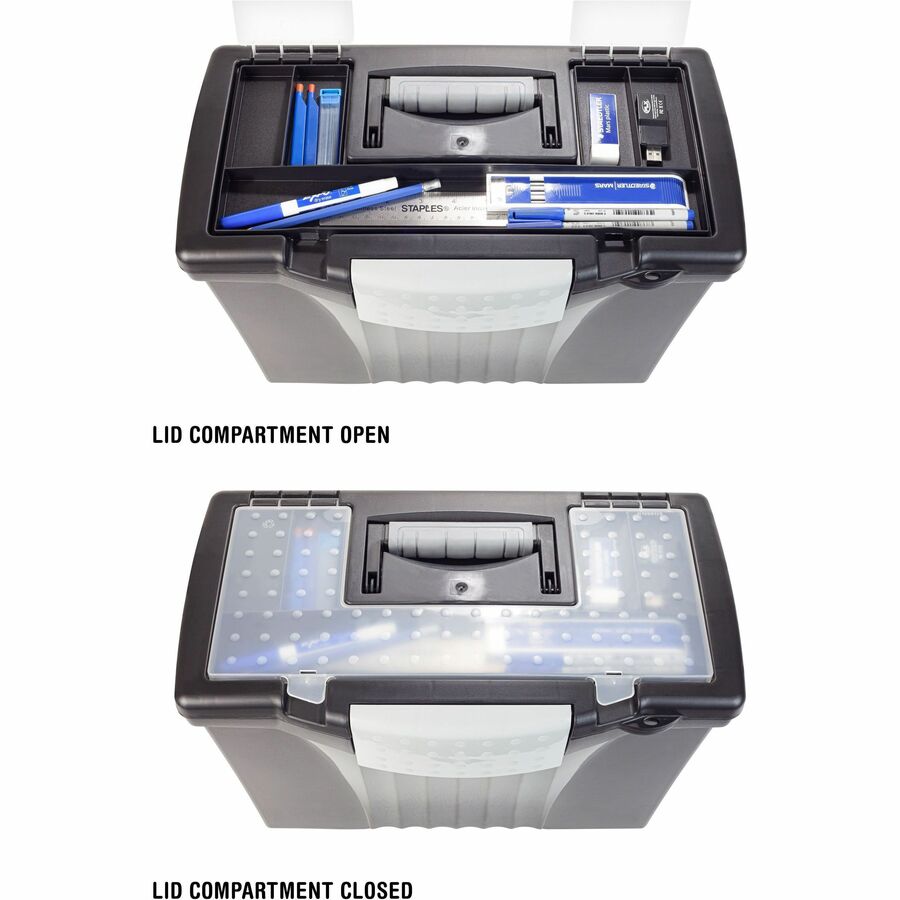 Storex Portable File Storage Box - External Dimensions: 14.5" Width x 10.5" Depth x 12" Height - Media Size Supported: L