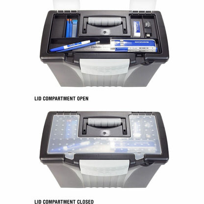 Storex Portable File Storage Box - External Dimensions: 14.5" Width x 10.5" Depth x 12" Height - Media Size Supported: L