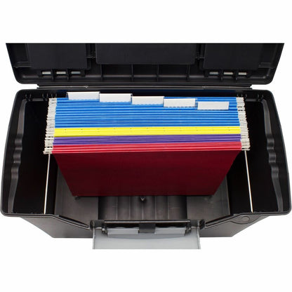 Storex Portable File Storage Box - External Dimensions: 14.5" Width x 10.5" Depth x 12" Height - Media Size Supported: L