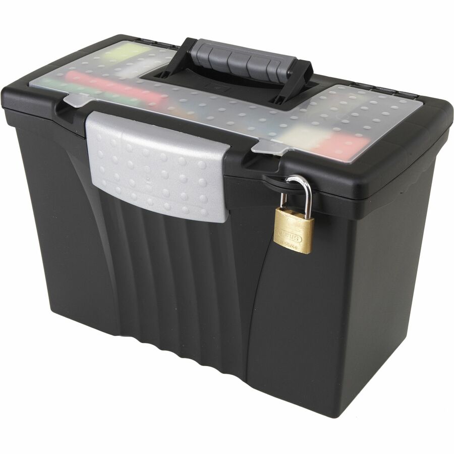 Storex Portable File Storage Box - External Dimensions: 14.5" Width x 10.5" Depth x 12" Height - Media Size Supported: L