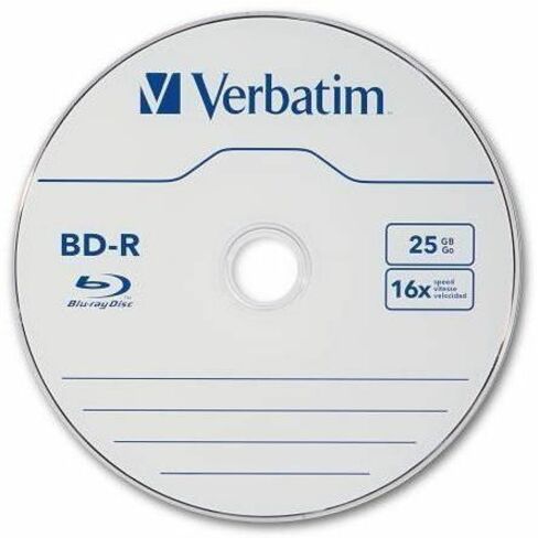 Verbatim 97457 Blu-ray Recordable Media - BD-R - 16x - 25 GB - 25 / Pack - 120mm