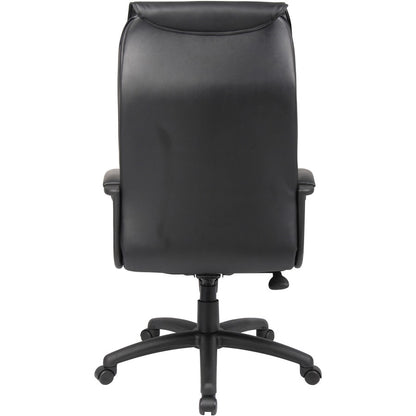 Boss B7601 High Back Executive Chair - Black Seat Color - Leather Seat Material - Black Frame Color - 5-star Base - 1 Ea