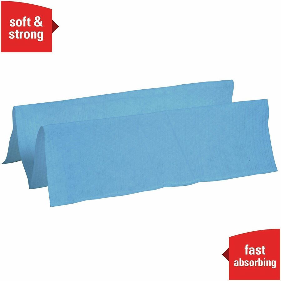 Wypall L10 Disposable Towels Windshield Wipe - 2 Ply - 9.30" Width x 10.25" Length - Blue - 140/Pack - 1 Carton