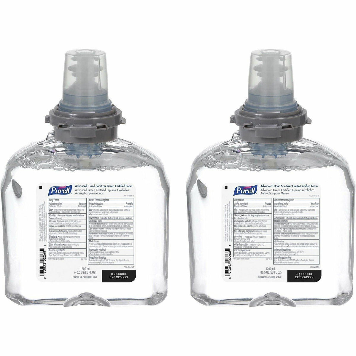 PURELL® Hand Sanitizer Foam Refill - Fragrance-free Scent - 1.27 quart - Hand - Clear - Dye-free, Fragrance-free - 2 / C
