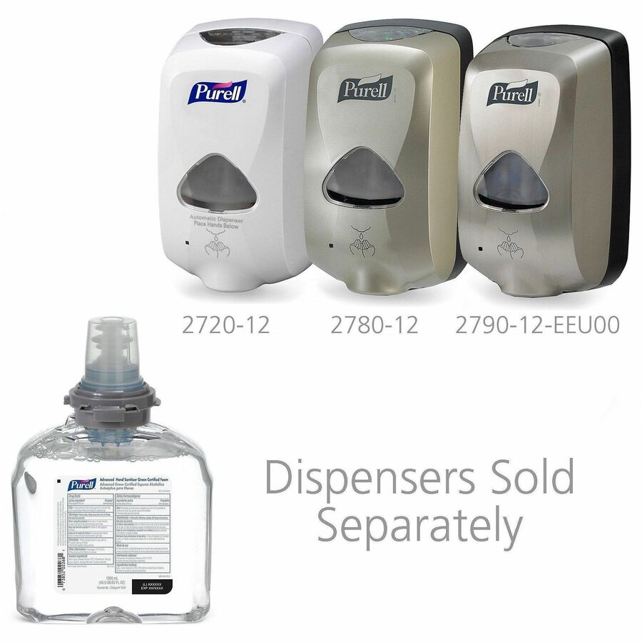 PURELL® Hand Sanitizer Foam Refill - Fragrance-free Scent - 1.27 quart - Hand - Clear - Dye-free, Fragrance-free - 2 / C