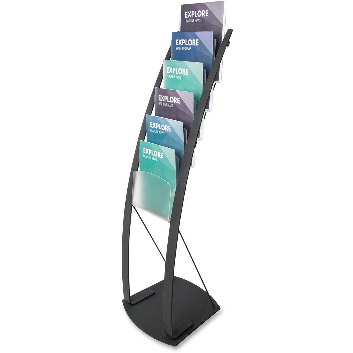 Deflecto Contemporary Floor Display - 6 Compartment(s) - Compartment Size : 1.45" - 49" Height x 13" Width x 16.50" Dept