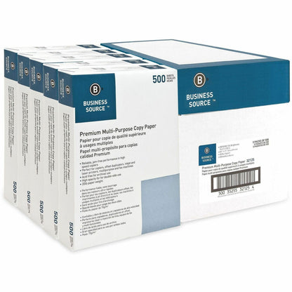 Business Source Premium Multipurpose Copy Paper - White - 92 Brightness - Letter - 8 1/2" x 11" - 20 lb Basis Weight - A