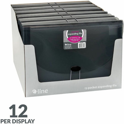 C-Line 48311 Letter Expanding File - 8 1/2" x 11" - 13 Pocket - Polypropylene - Smoke - Acid-free, Non-toxic, Button Clo
