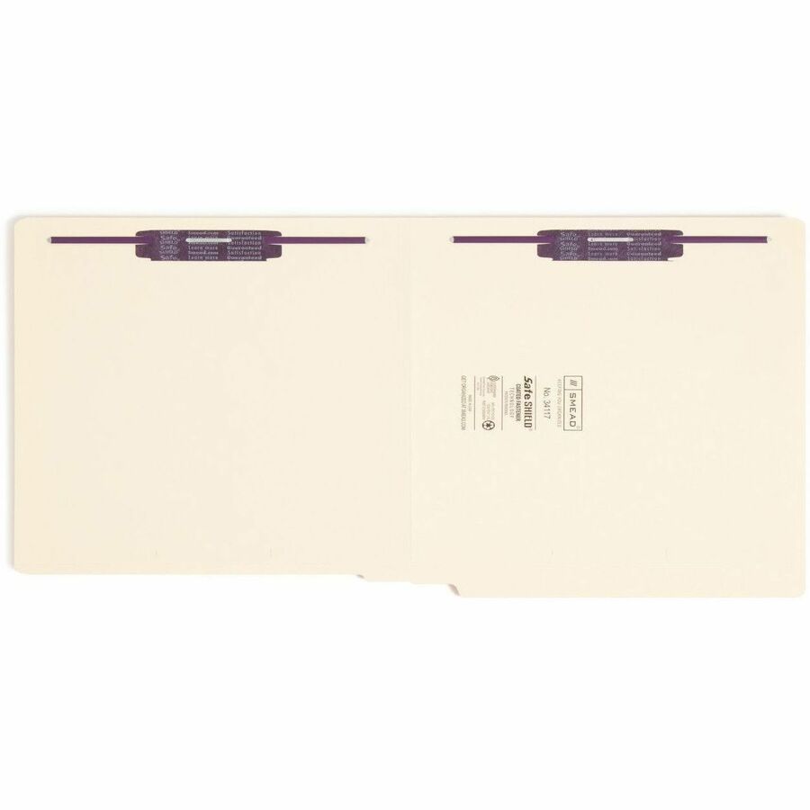 Smead Straight Tab Cut Letter Recycled Fastener Folder - 8 1/2" x 11" - 3/4" Expansion - 2 x 2S Fastener - 2" for Folder