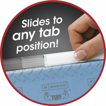 Smead Easy Slide Hanging Folder Tabs - Clear Poly Tab(s) - Acid-free, PVC-free, Archival-safe - 18 / Pack