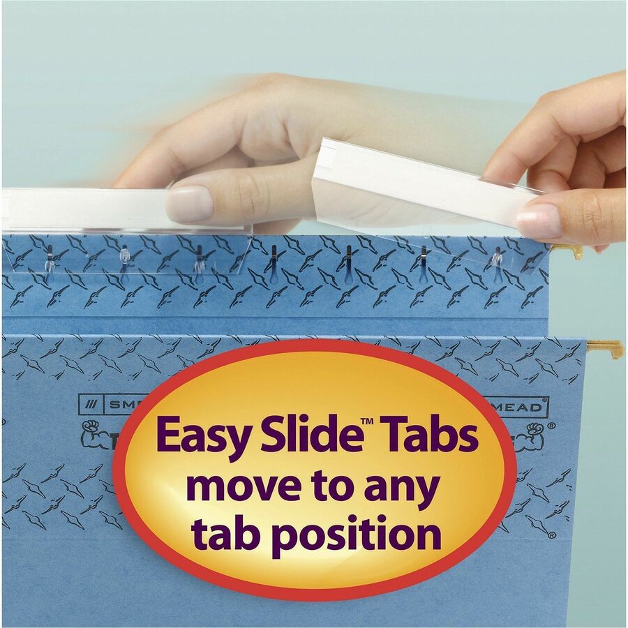 Smead Easy Slide Hanging Folder Tabs - Clear Poly Tab(s) - Acid-free, PVC-free, Archival-safe - 18 / Pack