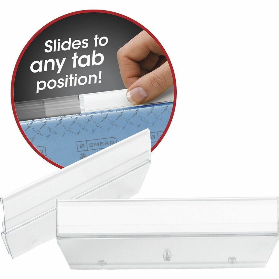 Smead Easy Slide Hanging Folder Tabs - Clear Poly Tab(s) - Acid-free, PVC-free, Archival-safe - 18 / Pack