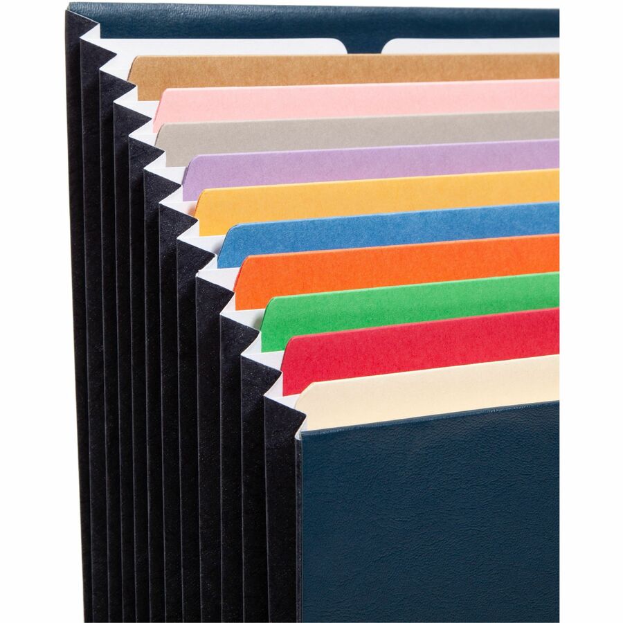 Smead 1/3 Tab Cut Letter Recycled Expanding File - 8 1/2" x 11" - 7/8" Expansion - 12 Pocket - Top Tab Location - Assort