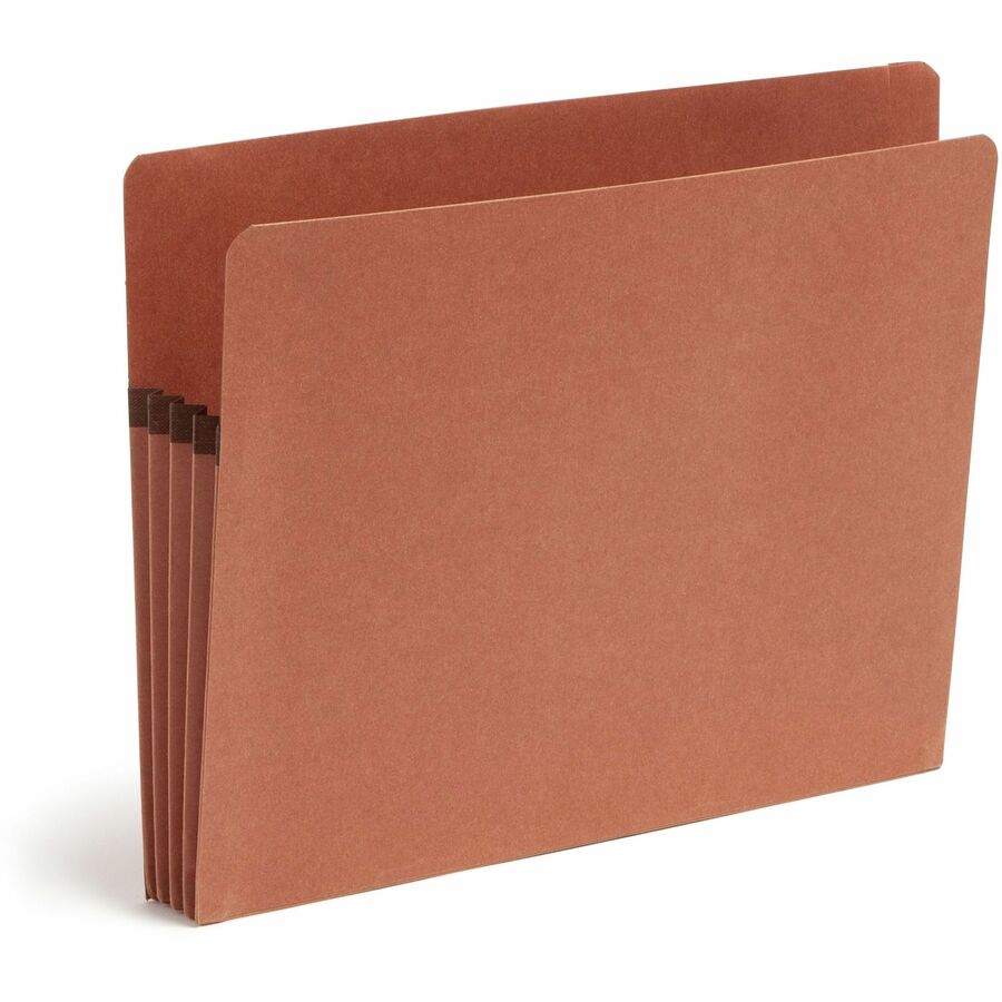 Smead Straight Tab Cut Letter Recycled File Pocket - 8 1/2" x 11" - 3 1/2" Expansion - 2 Plys - Redrope - Tear Resistant