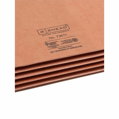 Smead Straight Tab Cut Legal Recycled File Pocket - 8 1/2" x 14" - 3 1/2" Expansion - 2 Plys - Redrope - Tear Resistant 