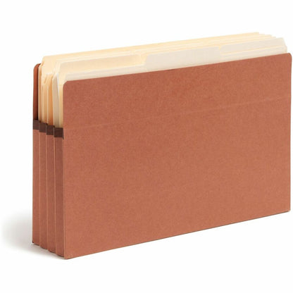 Smead Straight Tab Cut Legal Recycled File Pocket - 8 1/2" x 14" - 3 1/2" Expansion - 2 Plys - Redrope - Tear Resistant 
