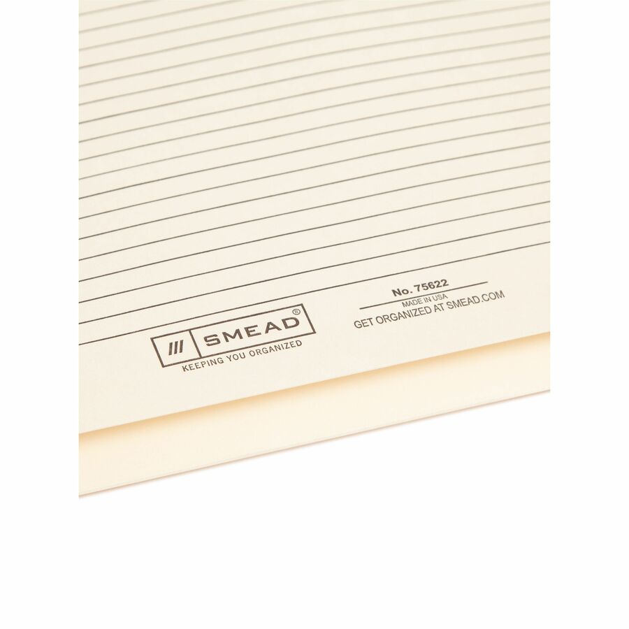 Smead Straight Tab Cut Letter Recycled File Jacket - 8 1/2" x 11" - 2" Expansion - Top Tab Location - 11 pt. - 2 Plys - 