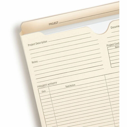 Smead Straight Tab Cut Letter Recycled File Jacket - 8 1/2" x 11" - 2" Expansion - Top Tab Location - 11 pt. - 2 Plys - 