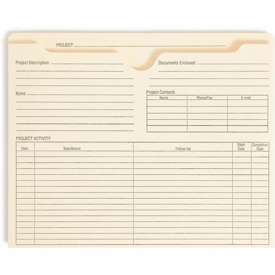 Smead Straight Tab Cut Letter Recycled File Jacket - 8 1/2" x 11" - 2" Expansion - Top Tab Location - 11 pt. - 2 Plys - 