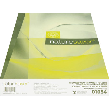 Nature Saver 2/5 Tab Cut Legal Recycled Classification Folder - 8 1/2" x 14" - 6 Fastener - 2" for Folder, 1" for Divide