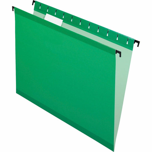 Pendaflex SureHook 1/5 Tab Cut Letter Recycled Hanging Folder - 8 1/2" x 11" - Bright Green - Acid-free, Durable, Reinfo