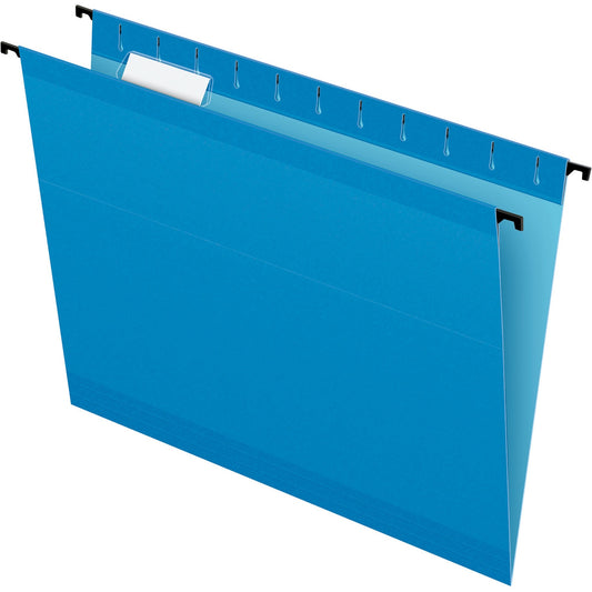 Pendaflex SureHook 1/5 Tab Cut Letter Recycled Hanging Folder - 8 1/2" x 11" - Blue - Acid-free, Reinforced, Durable - 1