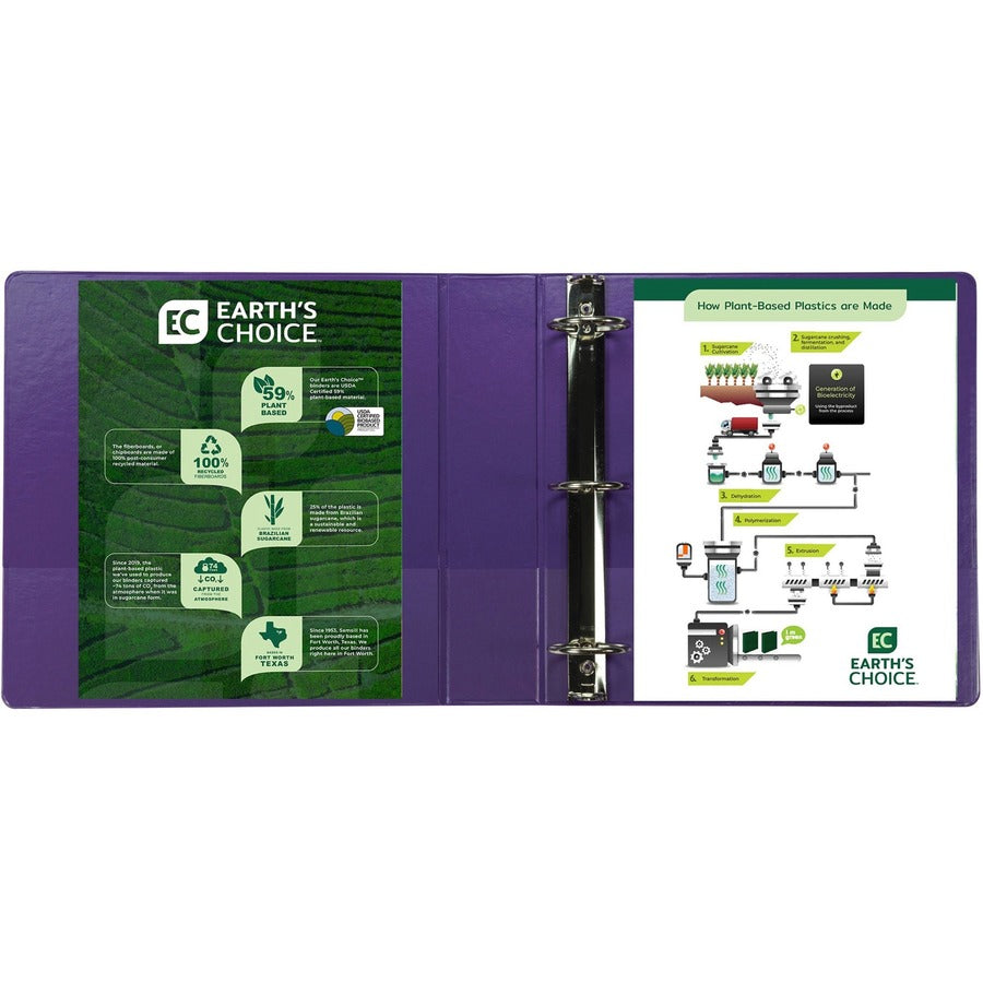 Samsill Earth's Choice Plant-based View Binders - 2" Binder Capacity - Letter - 8 1/2" x 11" Sheet Size - 425 Sheet Capa