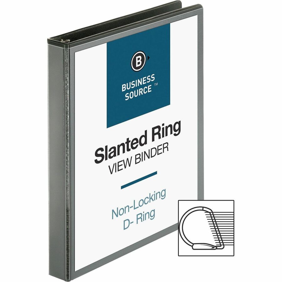 Business Source Basic D-Ring View Binders - 1" Binder Capacity - Letter - 8 1/2" x 11" Sheet Size - Fastener: D-Ring - P