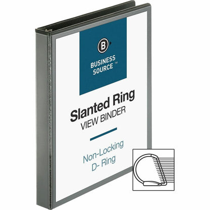 Business Source Basic D-Ring View Binders - 1" Binder Capacity - Letter - 8 1/2" x 11" Sheet Size - Fastener: D-Ring - P