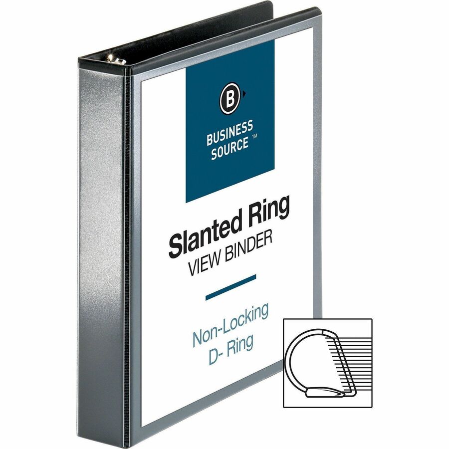 Business Source Basic D-Ring View Binders - 1 1/2" Binder Capacity - Letter - 8 1/2" x 11" Sheet Size - Fastener: D-Ring